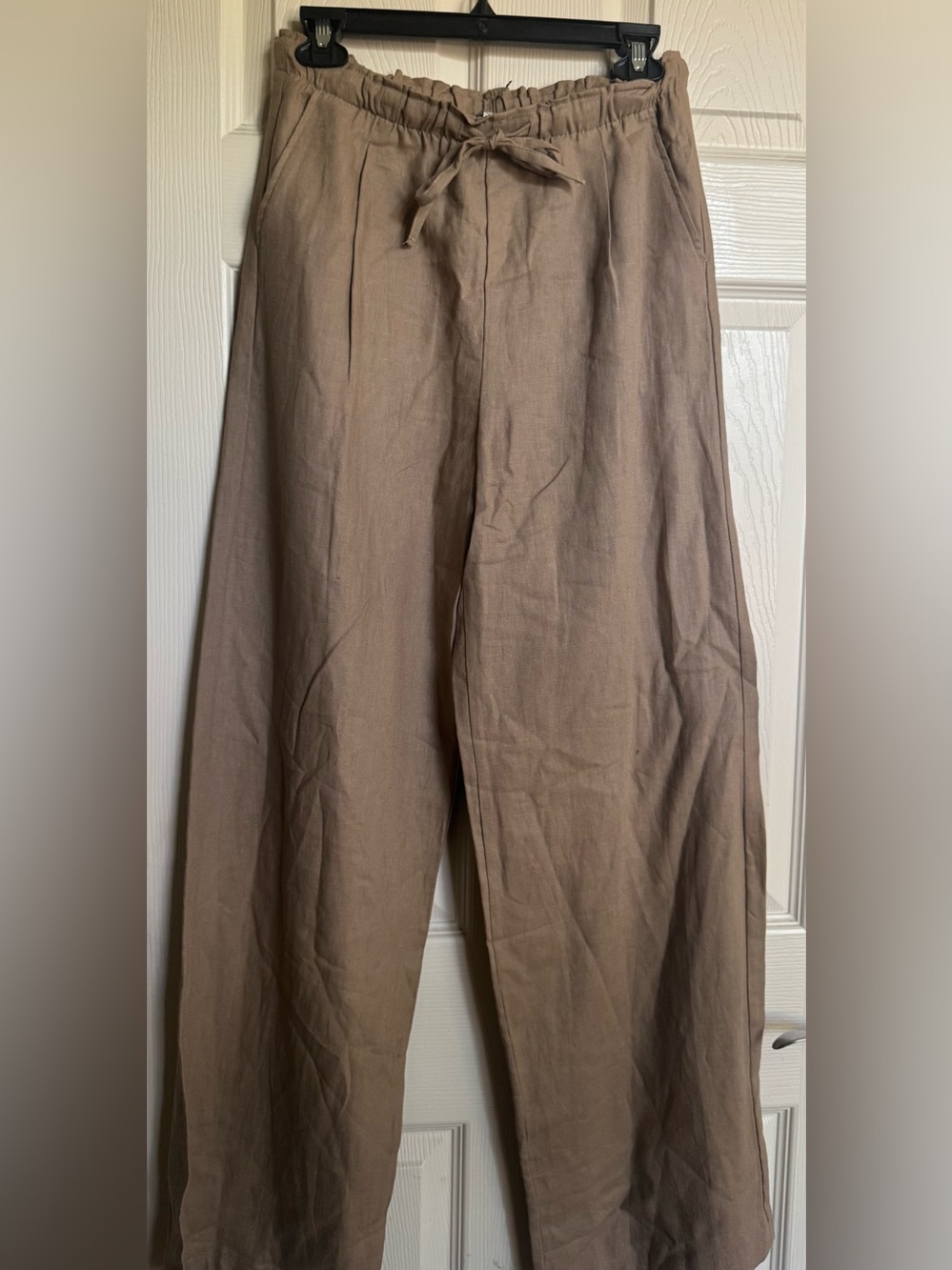 NWT Love Tree Relaxed Fit Linen-Blend Wide Leg Pants - Tan, Various Sizes